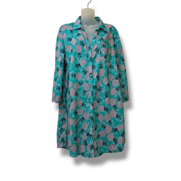Miraclesuit Talbots pineapple party beach shirt dress coverup - Picture 3 of 8